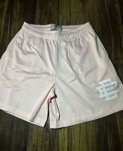Eric Emanuel Men's Pink Athletic Mesh Shorts Size M Polyester Drawstring