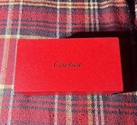 Cartier Rimless Rectangle Sunglasses Gold Metal Frame Brown Gradient Tinted