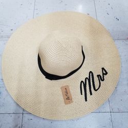 Sun Straw Hat Natural Beige Mrs. NEW