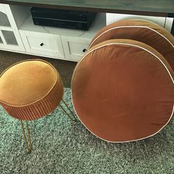 Target round burnt Orange and make up chair