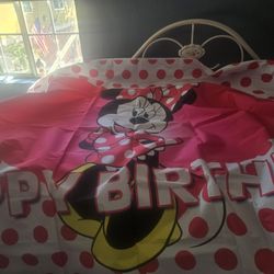 Minnie Mouse Birthday Backdrop 8ft