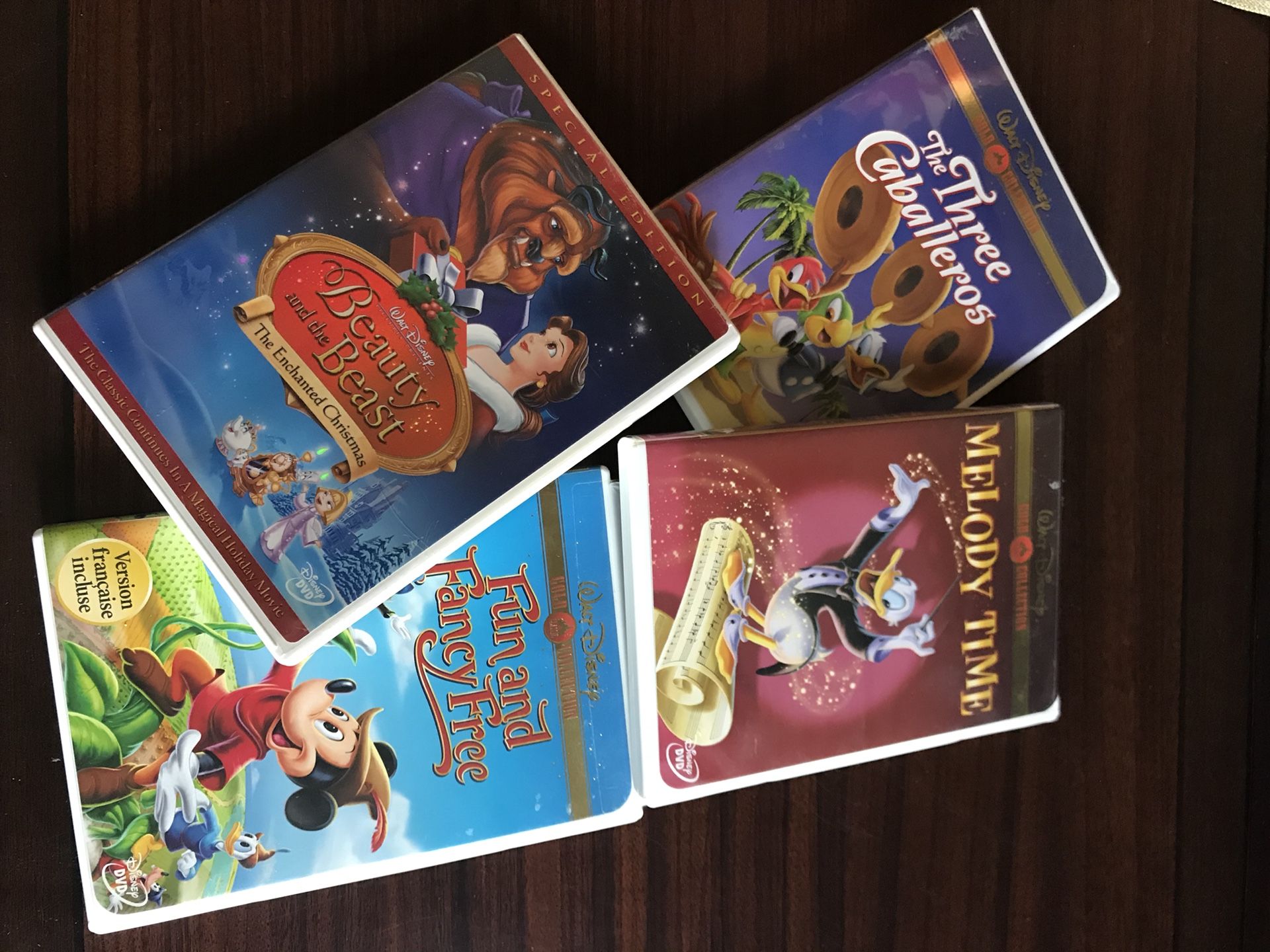 Walt Disney 4 DVDs 📀 Mickey,Beauty & Beast, Donald Duck, 3 Callabetos
