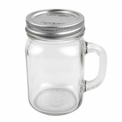 12 Mason Jars – 10 Handled + 2 Regular w/ New Lids