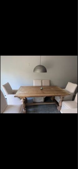 Restoration Hardware 17th C. Monastery Dining Table + 6 Chairs – 76"