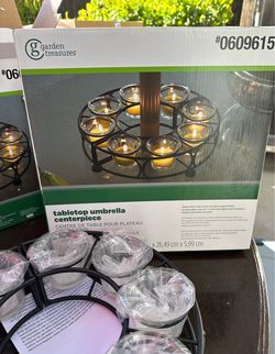 Garden Treasures- Tabletop Umbrella (8) Tea light Holder Centerpiece -$20 each
