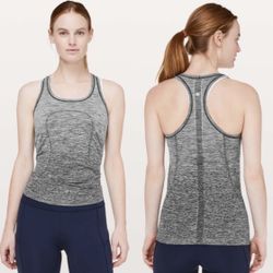 Lululemon Swiftly Tech Racerback Tank size 6 black white ombré