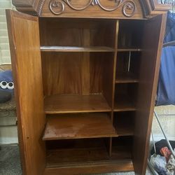 Wood Computer Work Station/ Closet