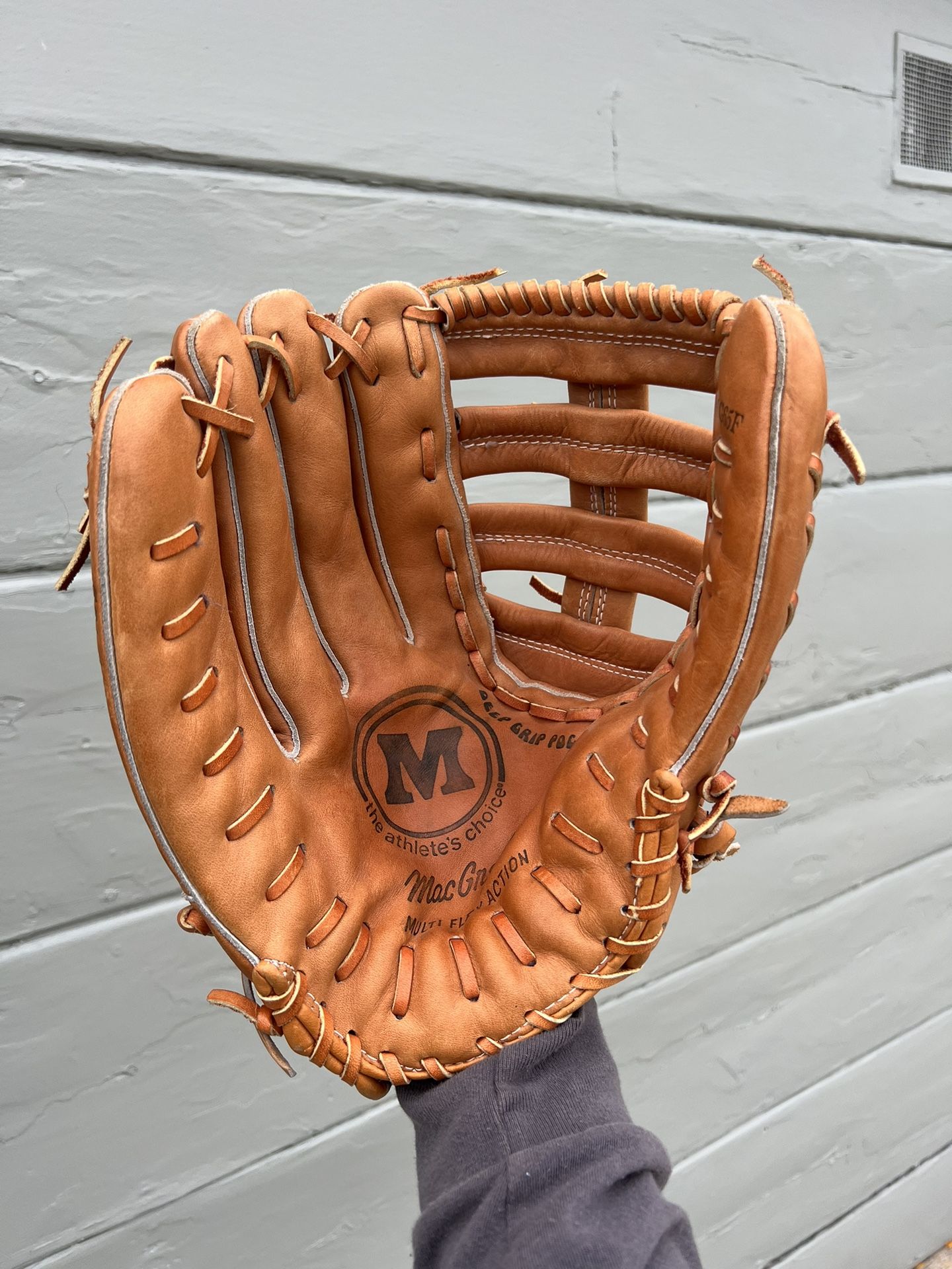 Adult Large Baseball Softball Glove MacGregor MG65F Deep Grip pocket Leather Baseball Glove Lht Lefty 13.5” 13” -14” 13.5