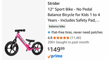 12” Strider Balance Bike