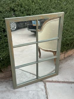 Distressed Look Pane Mirror 