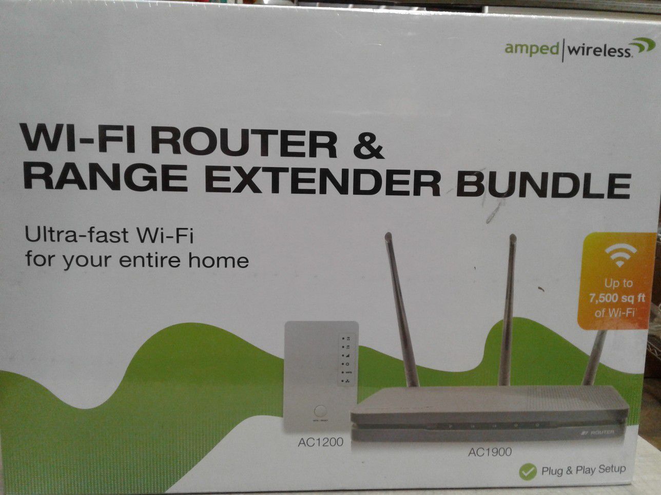 AMPED WIRELESS ULTRA FAST WI-FI ROUTER AND EXTENDEDR BOUNDLE NEW ☆