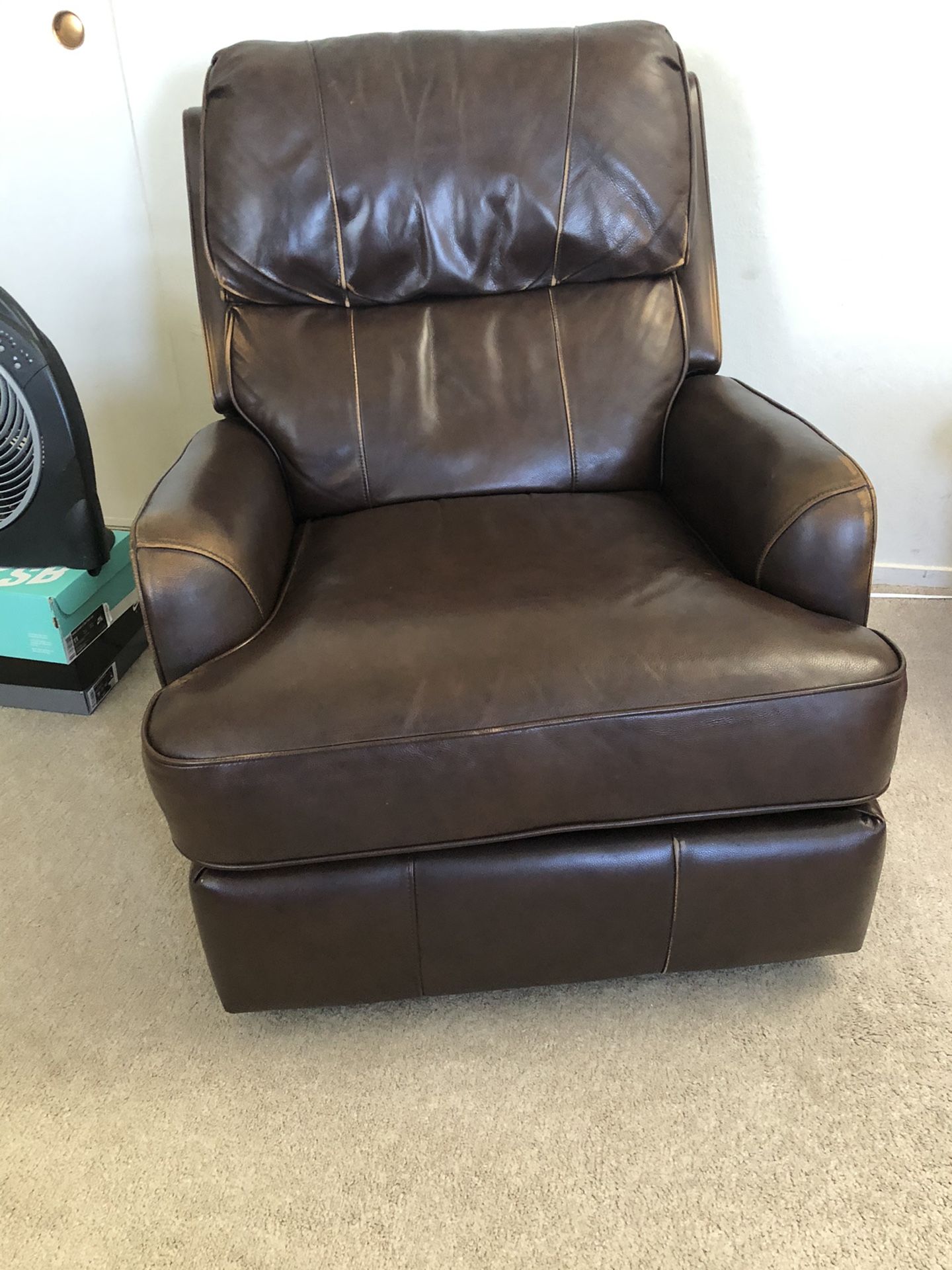 Brown leather recliner chair FREE