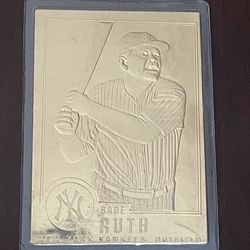 22kt Gold New York Yankee Babe Ruth baseball card