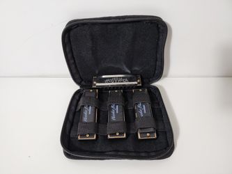 Lot of 4 Hohner Hot Metal Harmonica & Hohner Hoodoo Blue Harmonicas With Case