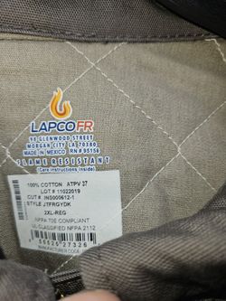 Fire resistant jacket. 2X.