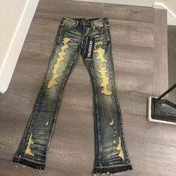 VALABASAS “TEARWAY” STACKED VINTGE JEANS 
