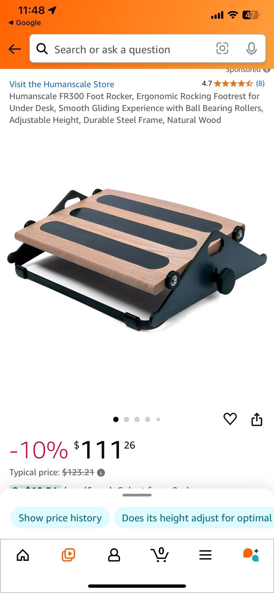 Ergonomic Rocking Footrest