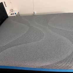 Modern Queen Bed Frame Mattress Black Tufted Headboard