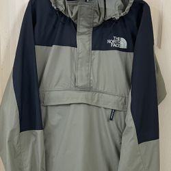Black Green The North Face Light Weight Windbreaker Hiker Jacket
