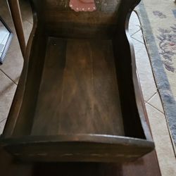 ADORABLE NEW  WOOD  ROCKING DOLL CRADLE
