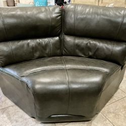 Brown Leather Wedge (sofa) 