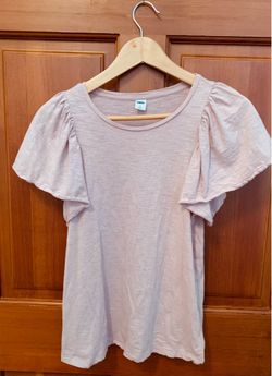 Pink Ruffle Cap Sleeve Top, Blouse Sz S , Old Navy , 100% Cotton  Excellent Condition