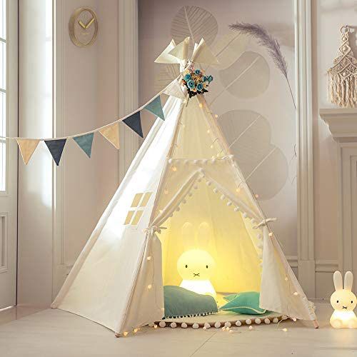Canvas Teepee with Mat & Carrying Bag, Ages 3+