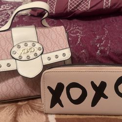 Pink purse with wallet