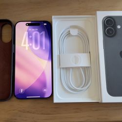 iPhone 17 Mint Condition Open Box Unlocked + Ryan London Leather Case