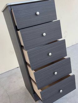 Slim 5 Drawer Daisy grey color