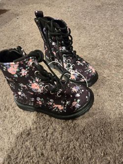 Toddler Floral Combat Boots