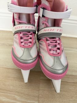 Softec Adjustable Ice Skates – Pink – Size 2 to 6