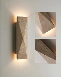 9125: New 15.75in Natural Marble Wall Sconce Nordic Style Stone Wall, Vanity Light Fixture for Living Room,Modern Wall Light, Alabaster Wall Sconce fo