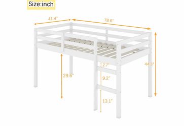 White Wooden Loft Bed