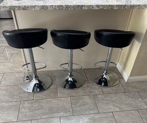 Black leather Barstools