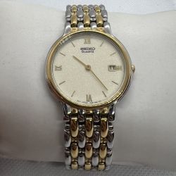 🪙🌕Rare Fabulous Luxurious Vintage SEIKO Mens Watch Date Roman Numeral 90s🌕🪙
