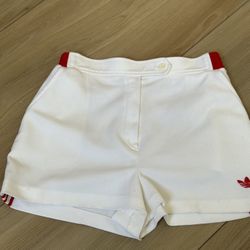White and red stripe vintage Adidas shorts