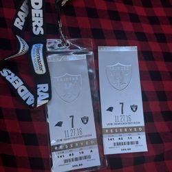 RAIDER TICKETS FROM 2016 SEASON