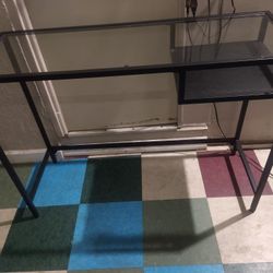 Metal Entry Console / Couch Back Talble. Glass Top.  29.5 H, 39.5 W, 14.5 D. Can Deliver