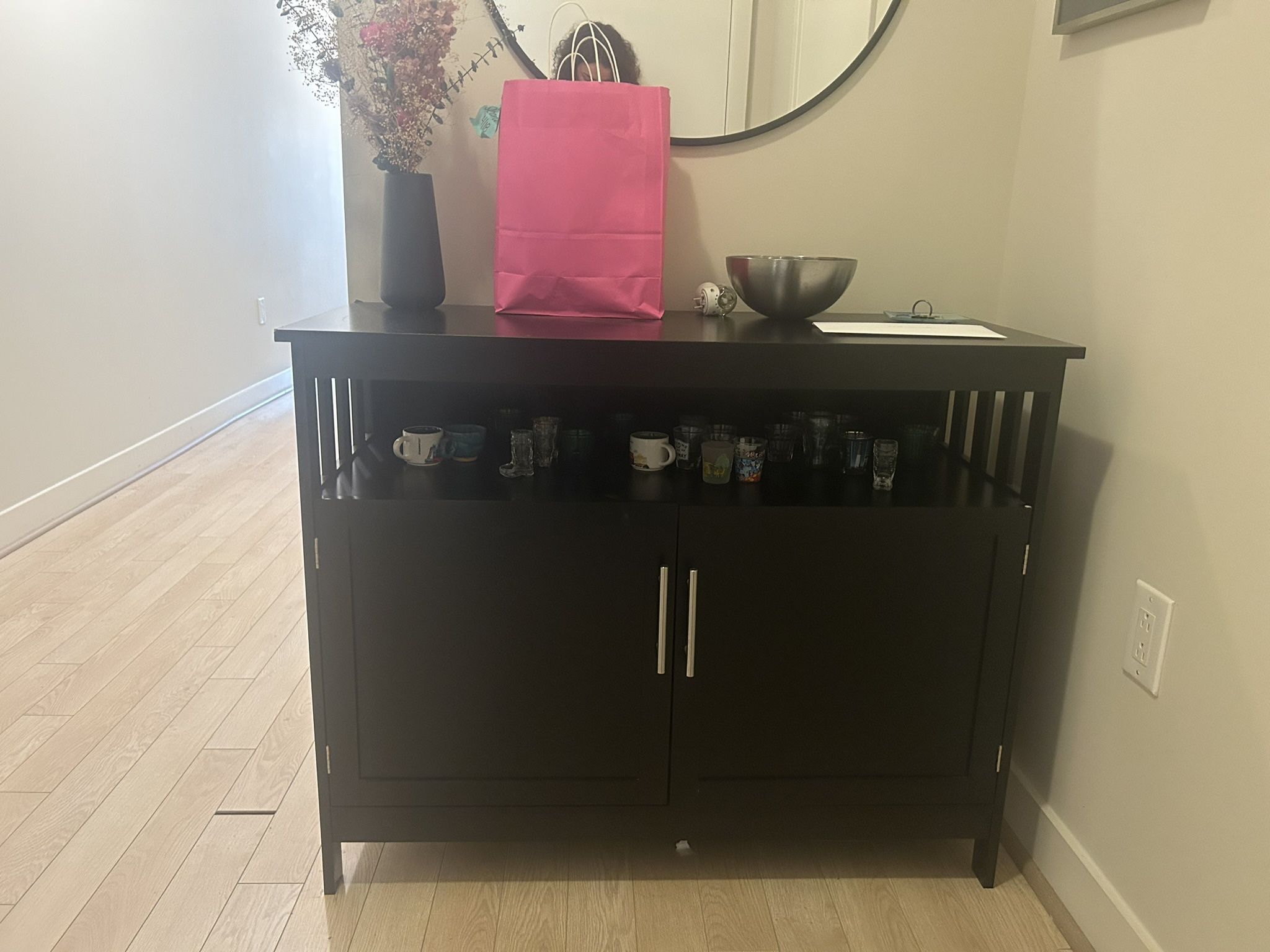 Black storage cabinet