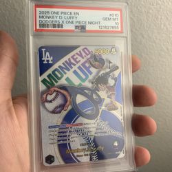 Dodgers Luffy PSA 10 - One Piece TCG
