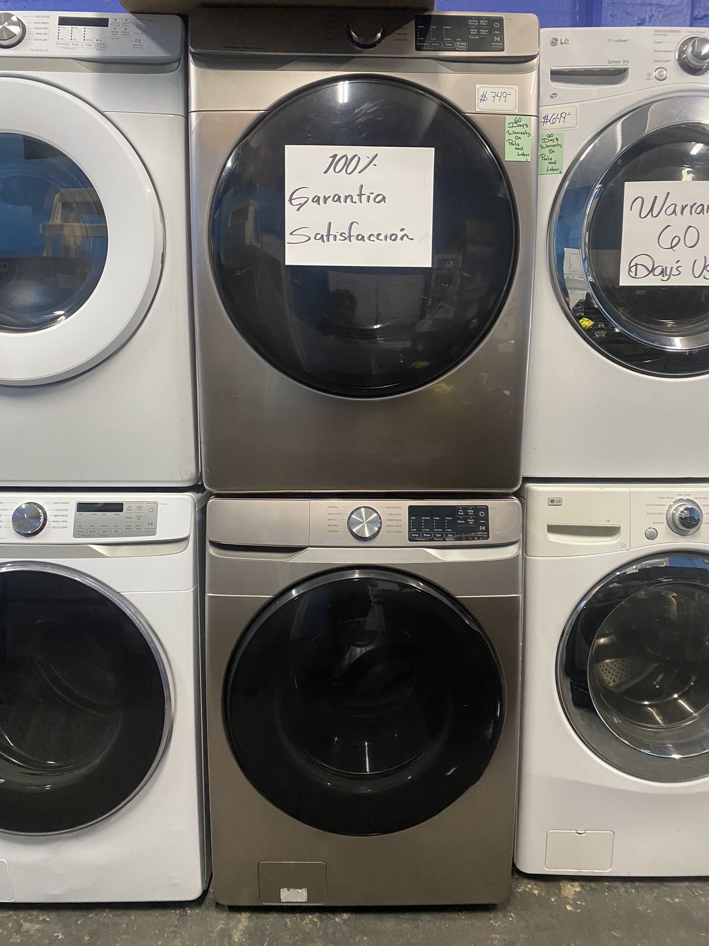 I USED WASHER AND DRYER FRONT LOAD GOLD 27” Inch Width Samsung