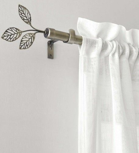 Pickup From LebanonTN 37087..Brass Curtain Rod for Windows 72 to 144" Long, 1 inch Diameter, Metal Single Adjustable Telescoping Curtain Pole with Lea