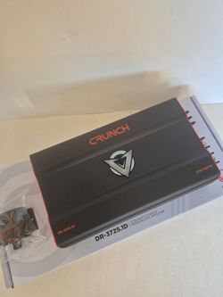 CRUNCH 3725 WATTS MONOBLOCK 1 OHM STABLE BUILT IN CROSSOVER WITH BASS CONTROL CAR AMPLIFIER
