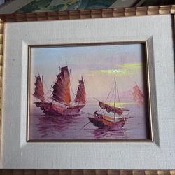 Vintage Ship Painting 