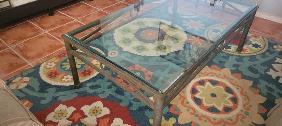 Glass/metal Table 2 Piece