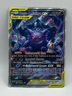 Non TCG Pokemon Gengar & Mimikyu Gx Tag Team Fan Art Card