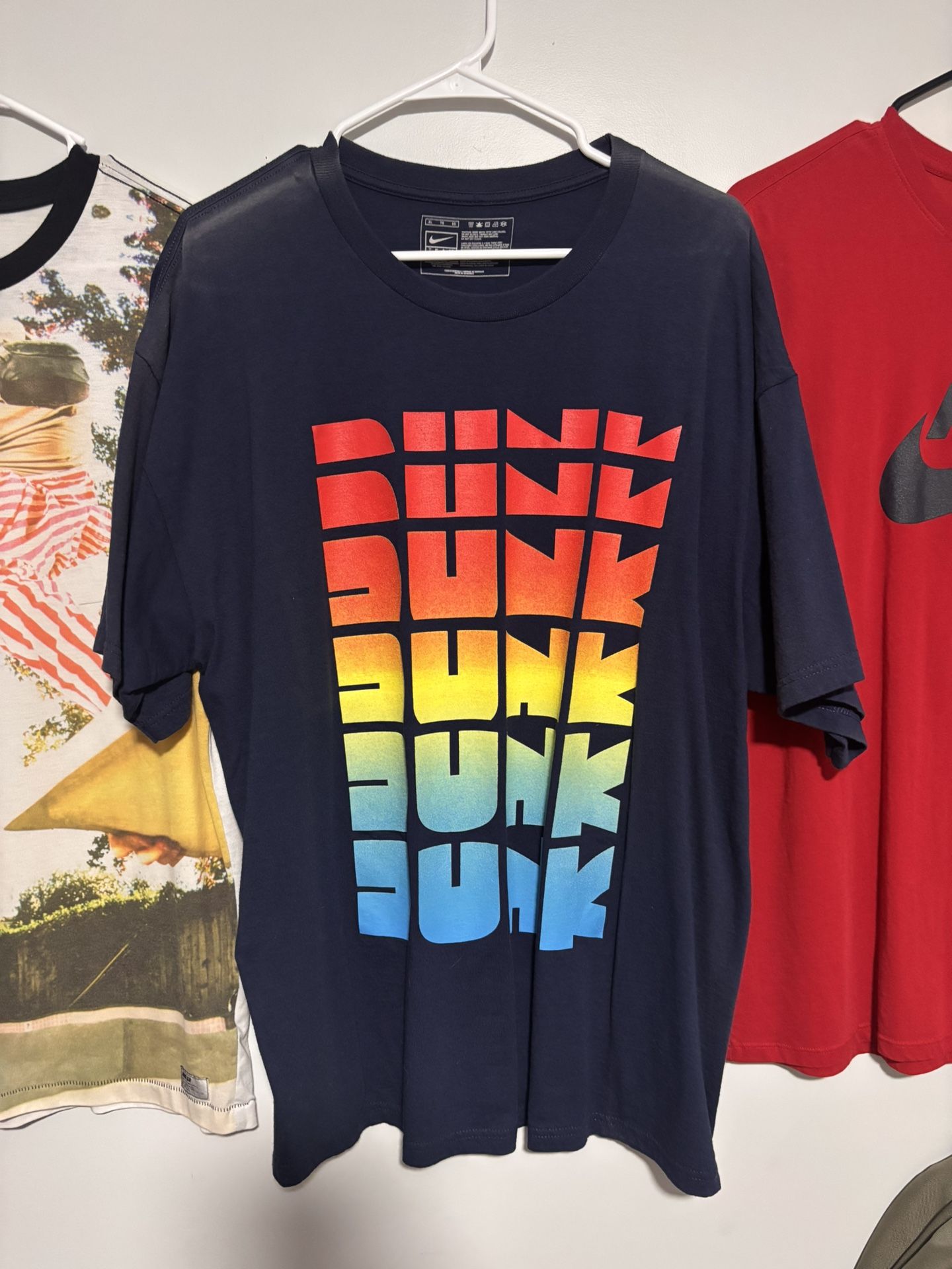 Vintage Nike Mens SB Dunk Skateboarding T-Shirt Navy Multicolor Mens XL Rare