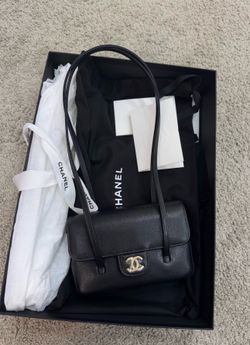 CC Preppy Coco 26 Black Leather Top Handle Shoulder Bag