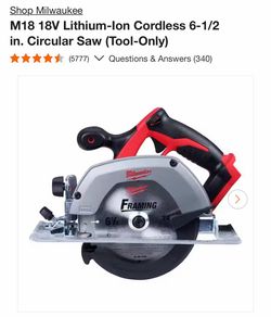 M18 18V Lithium-Ion Cordless 6-1/2 in. Circular Saw (Tool-Only)